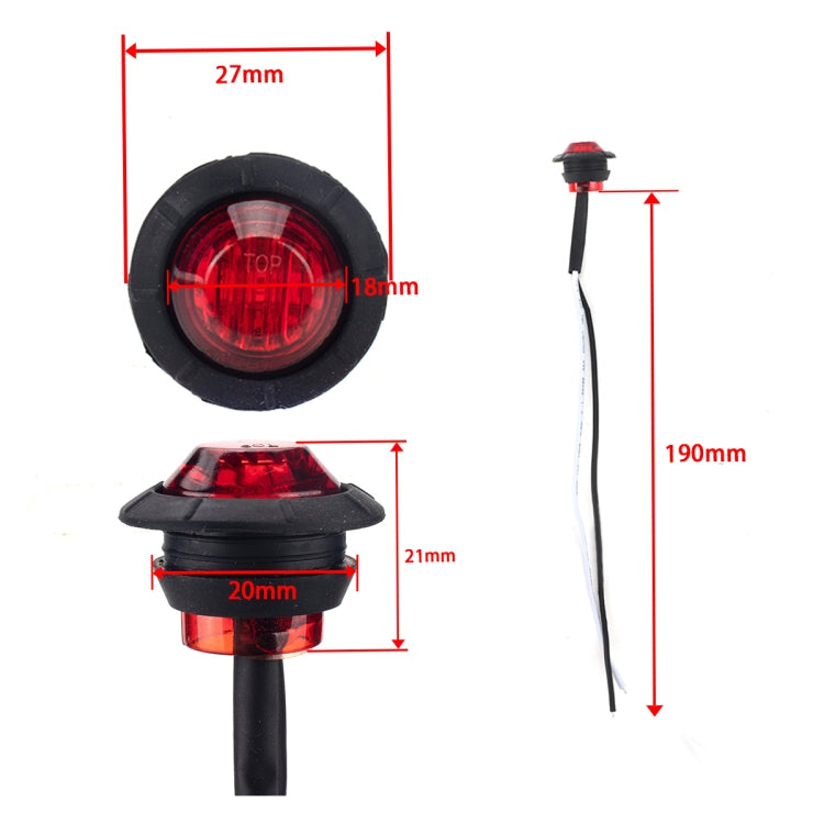 Lampada di posizione laterale rotonda a LED per rimorchio per camion 10 in 1, A5010 Red Light, A5011 Amber Light, A5012 White Light, A5013 Red + Amber Light