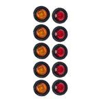Lampada di posizione laterale rotonda a LED per rimorchio per camion 10 in 1, A5010 Red Light, A5011 Amber Light, A5012 White Light, A5013 Red + Amber Light