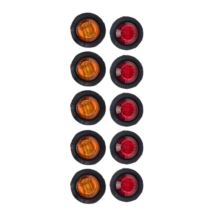 Lampada di posizione laterale rotonda a LED per rimorchio per camion 10 in 1, A5010 Red Light, A5011 Amber Light, A5012 White Light, A5013 Red + Amber Light