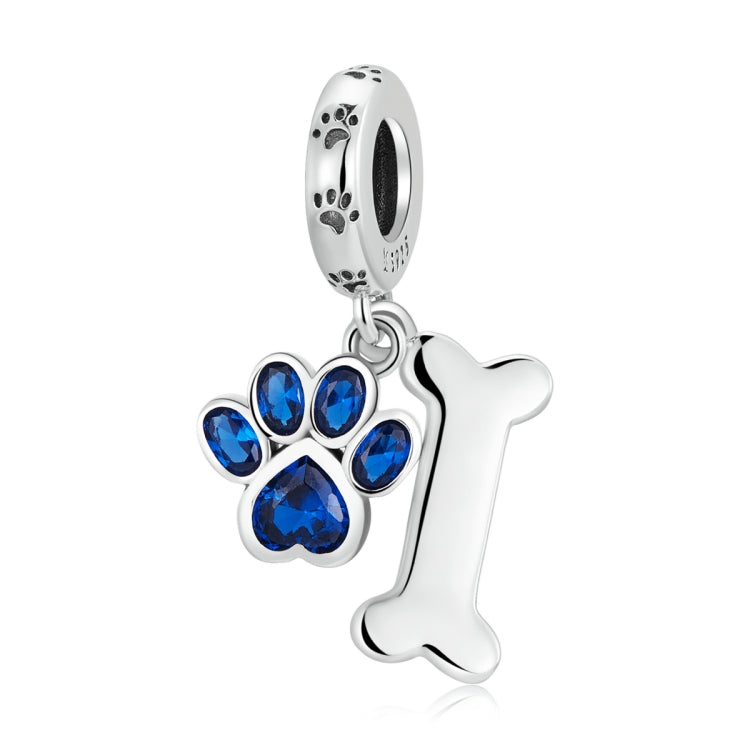 Accessori per collana braccialetto fai-da-te con ciondolo in osso di zampa di cane in argento sterling S925, Dog Paw Bone