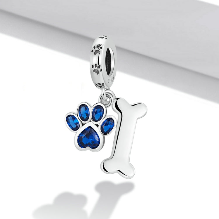 Accessori per collana braccialetto fai-da-te con ciondolo in osso di zampa di cane in argento sterling S925, Dog Paw Bone