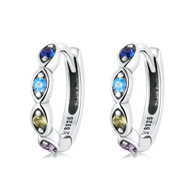 Orecchini da donna con zirconi occhio del diavolo in argento sterling S925, Devil Eye Zircon