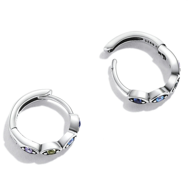 Orecchini da donna con zirconi occhio del diavolo in argento sterling S925, Devil Eye Zircon