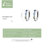 Orecchini da donna con zirconi occhio del diavolo in argento sterling S925, Devil Eye Zircon