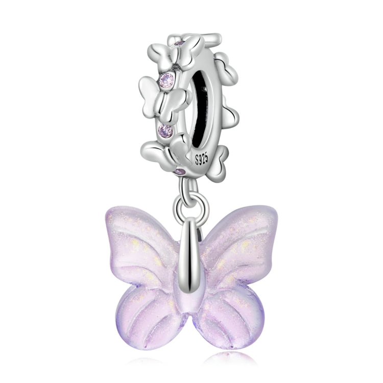 Accessori per collana braccialetto fai-da-te con ciondolo farfalla smaltata in argento sterling S925, Glazed Butterfly