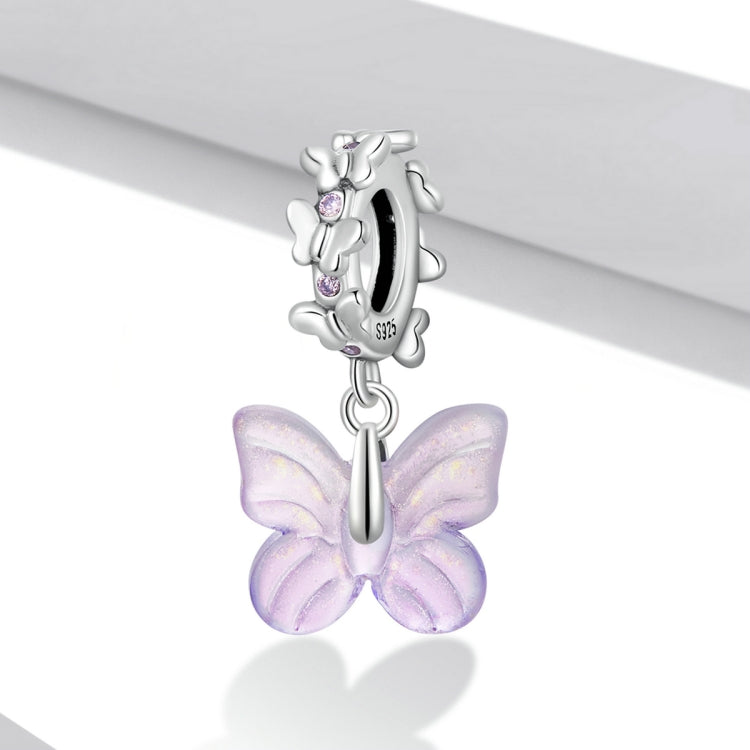 Accessori per collana braccialetto fai-da-te con ciondolo farfalla smaltata in argento sterling S925, Glazed Butterfly