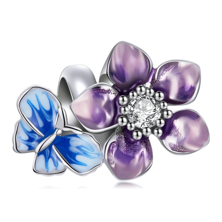 Accessori per collana braccialetto fai-da-te con perline di fiori a farfalla in argento sterling S925, Butterfly Flower