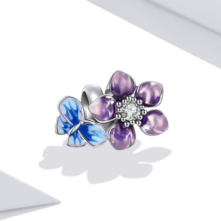 Accessori per collana braccialetto fai-da-te con perline di fiori a farfalla in argento sterling S925, Butterfly Flower