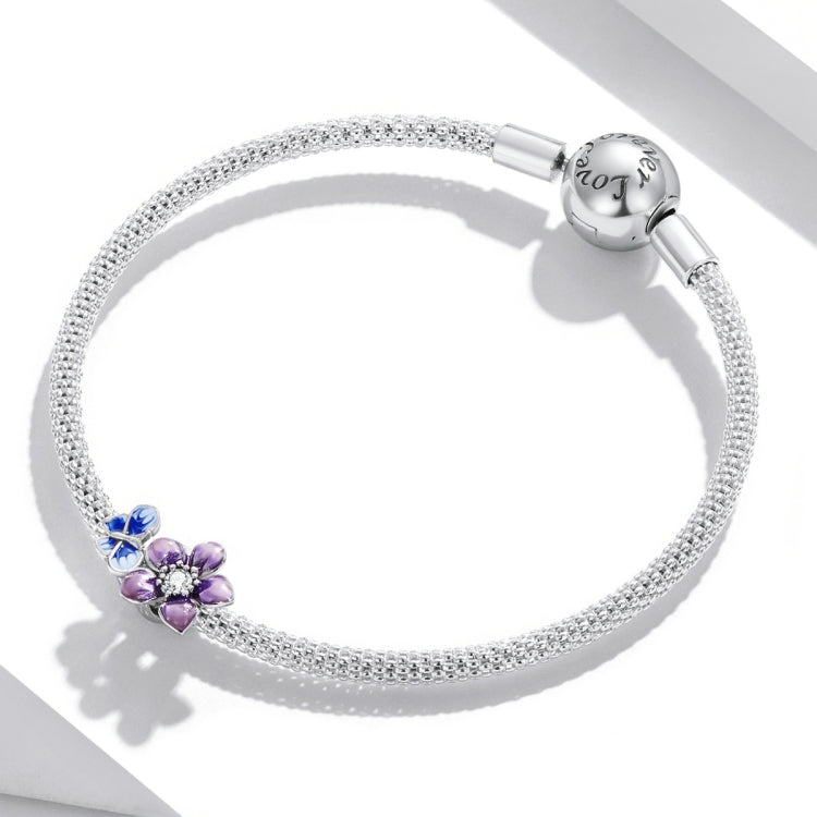 Accessori per collana braccialetto fai-da-te con perline di fiori a farfalla in argento sterling S925, Butterfly Flower