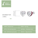 Orecchini da donna con zirconi a forma di cuore in argento sterling S925, Heart Zircon(Blue), Heart Zircon(Red)