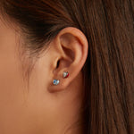 Orecchini da donna con zirconi a forma di cuore in argento sterling S925, Heart Zircon(Blue), Heart Zircon(Red)