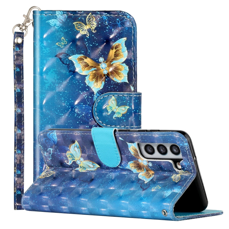Custodia per telefono in pelle PU con vibrazione orizzontale modello 3D, For Samsung Galaxy S22 5G, For Samsung Galaxy S22+ 5G