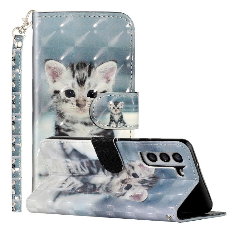 Custodia per telefono in pelle PU con vibrazione orizzontale modello 3D, For Samsung Galaxy S22 5G, For Samsung Galaxy S22+ 5G