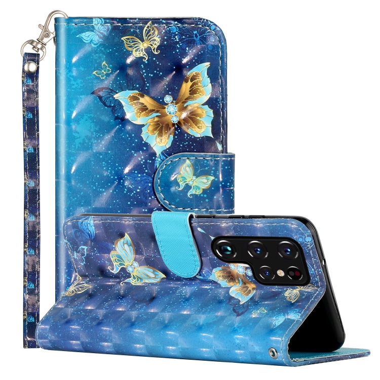 Custodia per telefono in pelle PU con vibrazione orizzontale modello 3D, For Samsung Galaxy S22 Ultra 5G