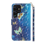 Custodia per telefono in pelle PU con vibrazione orizzontale modello 3D, For Samsung Galaxy S22 Ultra 5G