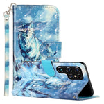 Custodia per telefono in pelle PU con vibrazione orizzontale modello 3D, For Samsung Galaxy S22 Ultra 5G