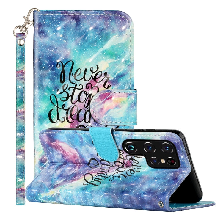 Custodia per telefono in pelle PU con vibrazione orizzontale modello 3D, For Samsung Galaxy S22 Ultra 5G