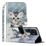 Custodia per telefono in pelle PU con vibrazione orizzontale modello 3D, For Samsung Galaxy S22 Ultra 5G