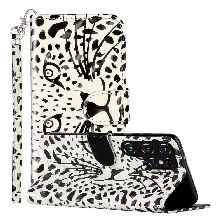 Custodia per telefono in pelle PU con vibrazione orizzontale modello 3D, For Samsung Galaxy S22 Ultra 5G