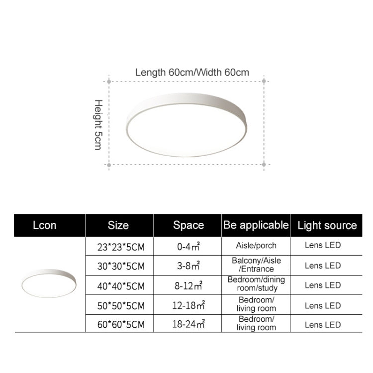 Lampada da soffitto rotonda a LED Macaron, regolazione continua, 50cm, 60cm, 78cm