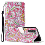 Custodia per telefono in pelle PU con motivo in rilievo a olio, For Samsung Galaxy S22 5G, For Samsung Galaxy S22+ 5G
