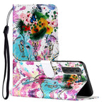 Custodia per telefono in pelle PU con motivo in rilievo a olio, For Samsung Galaxy S22 5G, For Samsung Galaxy S22+ 5G