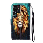 Custodia per telefono in pelle PU con motivo in rilievo a olio, For Samsung Galaxy S22 Ultra 5G