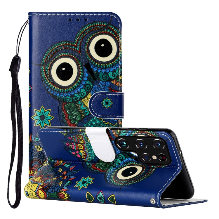 Custodia per telefono in pelle PU con motivo in rilievo a olio, For Samsung Galaxy S22 Ultra 5G