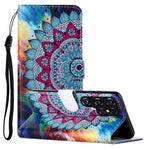 Custodia per telefono in pelle PU con motivo in rilievo a olio, For Samsung Galaxy S22 Ultra 5G