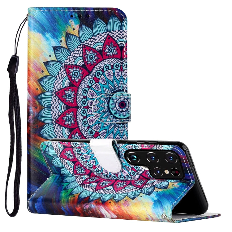 Custodia per telefono in pelle PU con motivo in rilievo a olio, For Samsung Galaxy S22 Ultra 5G