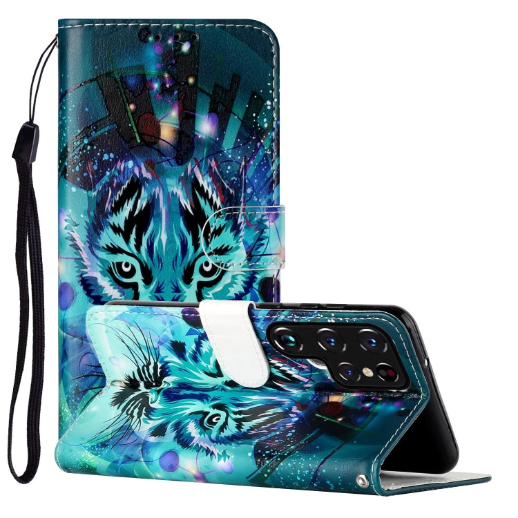 Custodia per telefono in pelle PU con motivo in rilievo a olio, For Samsung Galaxy S22 Ultra 5G