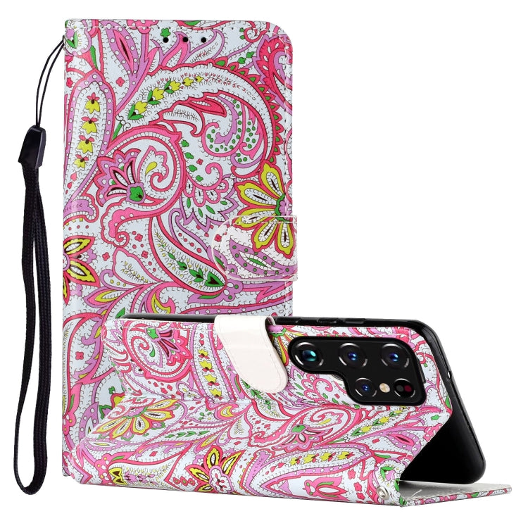 Custodia per telefono in pelle PU con motivo in rilievo a olio, For Samsung Galaxy S22 Ultra 5G