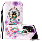 Custodia per telefono in pelle PU con motivo in rilievo a olio, For Samsung Galaxy S22 Ultra 5G