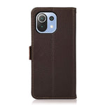 KHAZNEH Custodia per telefono RFID in vera pelle Litchi magnetica laterale, For Xiaomi Mi 11 Lite 5G / Mi 11 Lite, For Xiaomi Mi 11, For Xiaomi Mi 11T / Mi 11T Pro, For Xiaomi Redmi Note 10 5G, For Xiaomi Redmi Note 10 Pro                              ...
