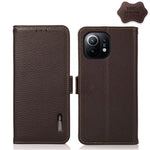 KHAZNEH Custodia per telefono RFID in vera pelle Litchi magnetica laterale, For Xiaomi Mi 11 Lite 5G / Mi 11 Lite, For Xiaomi Mi 11, For Xiaomi Mi 11T / Mi 11T Pro, For Xiaomi Redmi Note 10 5G, For Xiaomi Redmi Note 10 Pro                              ...