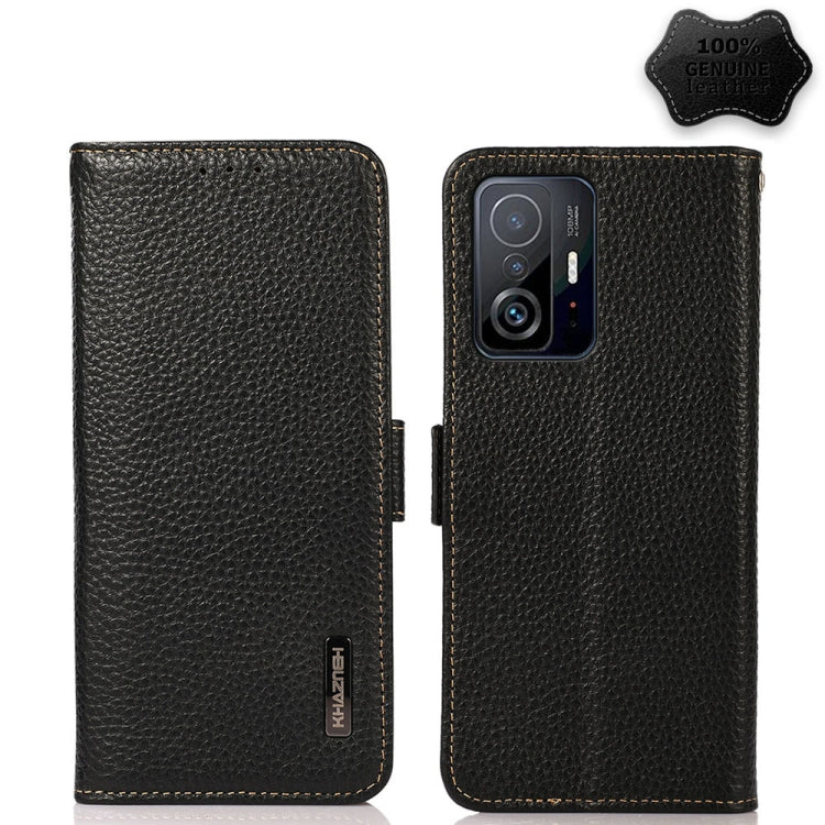 KHAZNEH Custodia per telefono RFID in vera pelle Litchi magnetica laterale, For Xiaomi Mi 11 Lite 5G / Mi 11 Lite, For Xiaomi Mi 11, For Xiaomi Mi 11T / Mi 11T Pro, For Xiaomi Redmi Note 10 5G, For Xiaomi Redmi Note 10 Pro                              ...