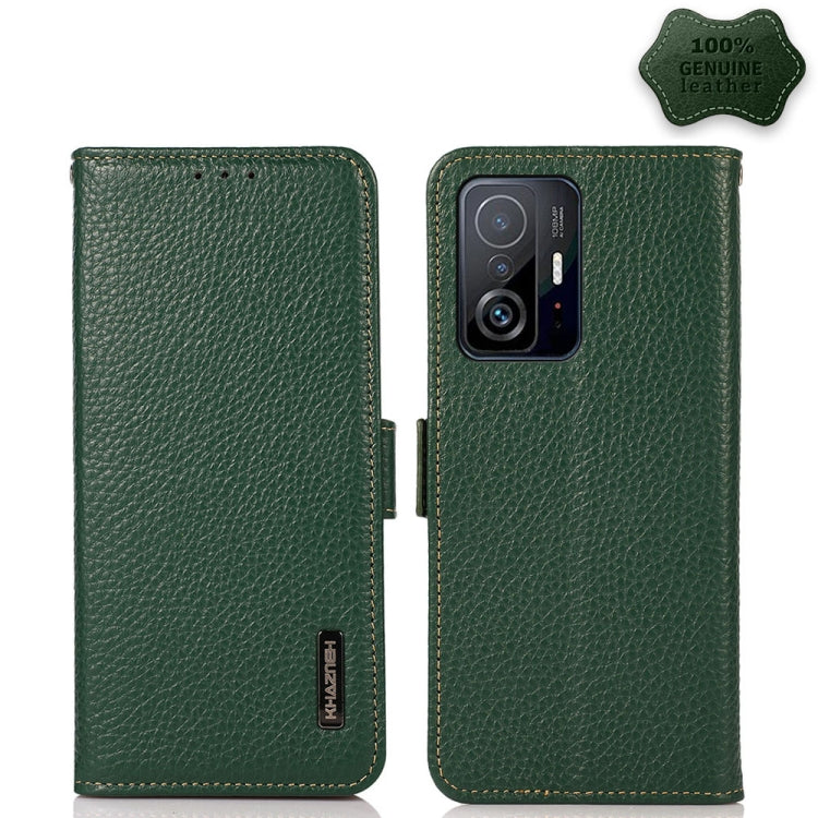 KHAZNEH Custodia per telefono RFID in vera pelle Litchi magnetica laterale, For Xiaomi Mi 11 Lite 5G / Mi 11 Lite, For Xiaomi Mi 11, For Xiaomi Mi 11T / Mi 11T Pro, For Xiaomi Redmi Note 10 5G, For Xiaomi Redmi Note 10 Pro                              ...