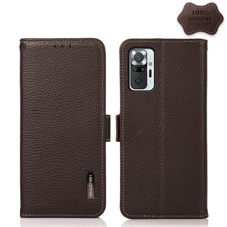 KHAZNEH Custodia per telefono RFID in vera pelle Litchi magnetica laterale, For Xiaomi Mi 11 Lite 5G / Mi 11 Lite, For Xiaomi Mi 11, For Xiaomi Mi 11T / Mi 11T Pro, For Xiaomi Redmi Note 10 5G, For Xiaomi Redmi Note 10 Pro                              ...