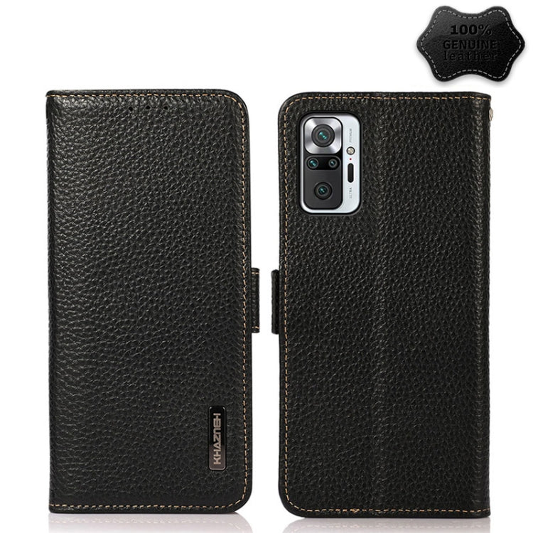 KHAZNEH Custodia per telefono RFID in vera pelle Litchi magnetica laterale, For Xiaomi Mi 11 Lite 5G / Mi 11 Lite, For Xiaomi Mi 11, For Xiaomi Mi 11T / Mi 11T Pro, For Xiaomi Redmi Note 10 5G, For Xiaomi Redmi Note 10 Pro                              ...
