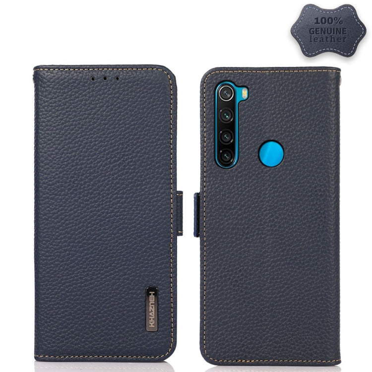 KHAZNEH Custodia per telefono RFID in vera pelle Litchi magnetica laterale, For Xiaomi Redmi Note 8 2021, For Xiaomi Redmi Note 10 4G, For Xiaomi Redmi Note 10 JP Version, For Xiaomi Redmi Note 11, For Xiaomi Redmi Note 11 Pro, For Xiaomi Civi 5G