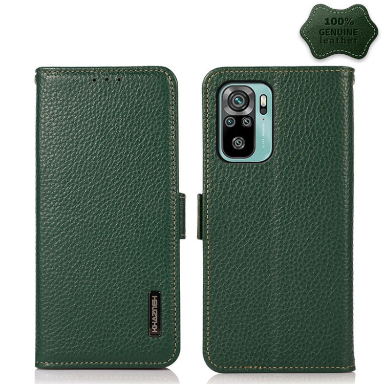 KHAZNEH Custodia per telefono RFID in vera pelle Litchi magnetica laterale, For Xiaomi Redmi Note 8 2021, For Xiaomi Redmi Note 10 4G, For Xiaomi Redmi Note 10 JP Version, For Xiaomi Redmi Note 11, For Xiaomi Redmi Note 11 Pro, For Xiaomi Civi 5G