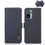 KHAZNEH Custodia per telefono RFID in vera pelle Litchi magnetica laterale, For Xiaomi Redmi Note 8 2021, For Xiaomi Redmi Note 10 4G, For Xiaomi Redmi Note 10 JP Version, For Xiaomi Redmi Note 11, For Xiaomi Redmi Note 11 Pro, For Xiaomi Civi 5G