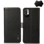 KHAZNEH Custodia per telefono RFID in vera pelle Litchi magnetica laterale, For Xiaomi Redmi Note 8 2021, For Xiaomi Redmi Note 10 4G, For Xiaomi Redmi Note 10 JP Version, For Xiaomi Redmi Note 11, For Xiaomi Redmi Note 11 Pro, For Xiaomi Civi 5G