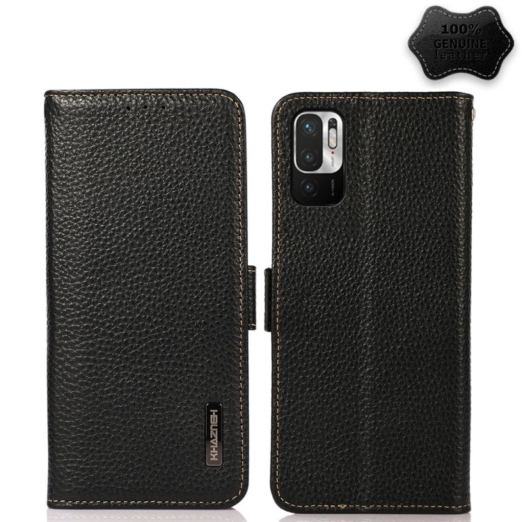 KHAZNEH Custodia per telefono RFID in vera pelle Litchi magnetica laterale, For Xiaomi Redmi Note 8 2021, For Xiaomi Redmi Note 10 4G, For Xiaomi Redmi Note 10 JP Version, For Xiaomi Redmi Note 11, For Xiaomi Redmi Note 11 Pro, For Xiaomi Civi 5G