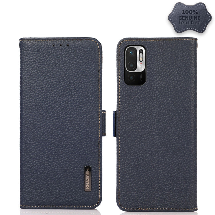 KHAZNEH Custodia per telefono RFID in vera pelle Litchi magnetica laterale, For Xiaomi Redmi Note 8 2021, For Xiaomi Redmi Note 10 4G, For Xiaomi Redmi Note 10 JP Version, For Xiaomi Redmi Note 11, For Xiaomi Redmi Note 11 Pro, For Xiaomi Civi 5G