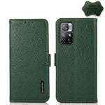 KHAZNEH Custodia per telefono RFID in vera pelle Litchi magnetica laterale, For Xiaomi Redmi Note 8 2021, For Xiaomi Redmi Note 10 4G, For Xiaomi Redmi Note 10 JP Version, For Xiaomi Redmi Note 11, For Xiaomi Redmi Note 11 Pro, For Xiaomi Civi 5G