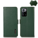 KHAZNEH Custodia per telefono RFID in vera pelle Litchi magnetica laterale, For Xiaomi Poco X3 GT