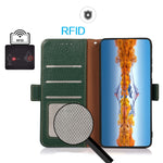 KHAZNEH Custodia per telefono RFID in vera pelle Litchi magnetica laterale, For Xiaomi Poco X3 GT