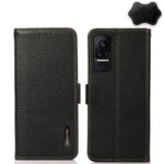 KHAZNEH Custodia per telefono RFID in vera pelle Litchi magnetica laterale, For Xiaomi Redmi Note 8 2021, For Xiaomi Redmi Note 10 4G, For Xiaomi Redmi Note 10 JP Version, For Xiaomi Redmi Note 11, For Xiaomi Redmi Note 11 Pro, For Xiaomi Civi 5G
