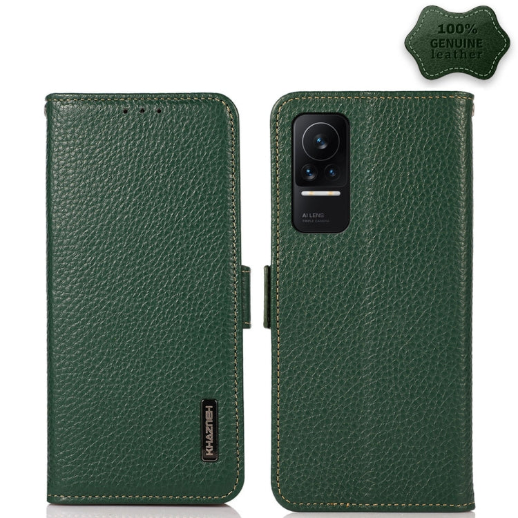 KHAZNEH Custodia per telefono RFID in vera pelle Litchi magnetica laterale, For Xiaomi Redmi Note 8 2021, For Xiaomi Redmi Note 10 4G, For Xiaomi Redmi Note 10 JP Version, For Xiaomi Redmi Note 11, For Xiaomi Redmi Note 11 Pro, For Xiaomi Civi 5G